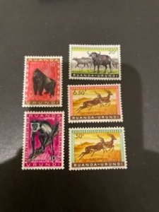 Ruanda-Urundi sc 137-140, 146 MNH+MH