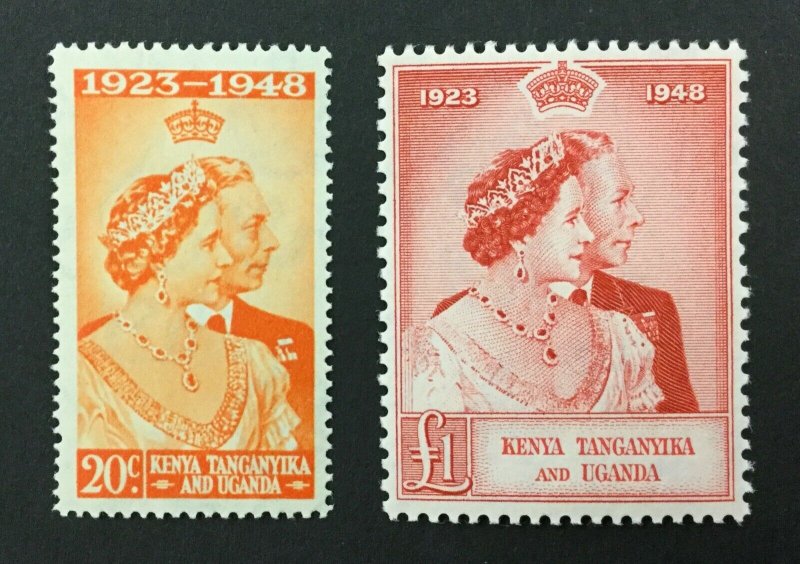 KENYA, UGANDA & TANGANYIKA #92-93, 1948 SILVER WEDDING, MNH. CV $50.25. (BJS).