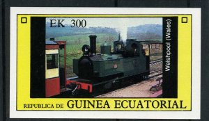 Equatorial Guinea 1977 TRAIN WELSHPOOL (WALES) s/s Imperforated Mint (NH)