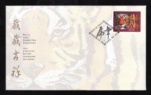 Canada-Sc#1708-stamp on FDC-Chinese Year of the Tiger-1998-