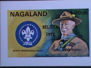 NAGALAND-1972-SCOUT MEMBERSHIP-BADGE-BELGICA'72-SCOUT DAY-MNH IMPERF:S/S-VF