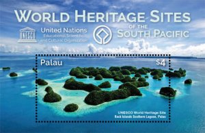 Palau 2015 - World Heritage Sites Of The South Pacific - Souvenir Sheet - MNH