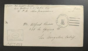 1942 APO 930 Tongatuba Tonga Cover to Los Angeles California