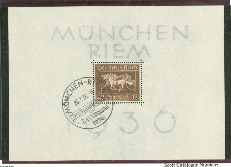 Germany #B90 Used Souvenir Sheet (Horse)