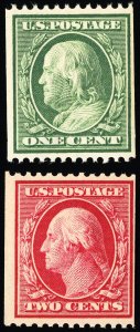 US Stamps # 385-6 MNH F-VF Scott Value $380.00