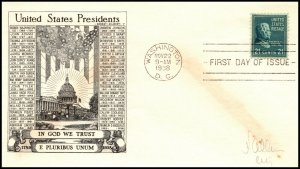 Scott 826 21 Cents Arthur Historic Arts FDC Typed Address Planty 826-62