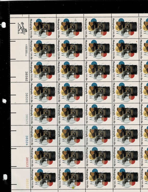 Photography 15c US Postage Sheet #1758 MNH VF