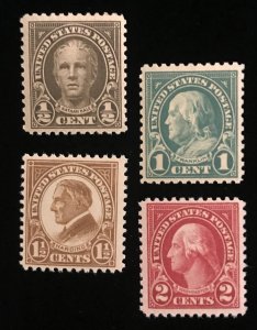 551, 552, 553, 554 MNH F/VF set of 4, Flat Plate Printing