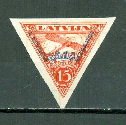 LATVIA 1933 IMPERF.  AIR #CB4a WM 212...MNH...$10.00