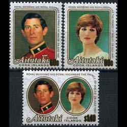 AITUTAKI 1981 - Scott# 247-9 Royal Wedding Set of 3 NH