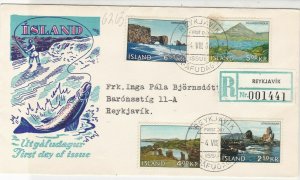 Iceland 1966 Reykjavik Cancels Fishing Picture FDC Multiple Stamps Cover Rf26538