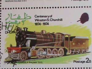 ​GRATE BRITAIN-DUYFAR-1974-CENTENARY OF WINSTON CHURCHILL-TRAIN CT0-SHEET-VF