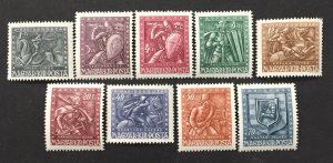 Hungary 1943 #B157-65, Knights, MNH.