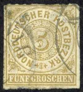 Germany North German Confederation Sc# 6 Used (b) 1868 5gr Numeral