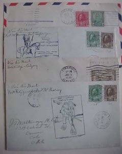 CANADA  ALBERTA 4  FLIGHT COVERS 1929-1931