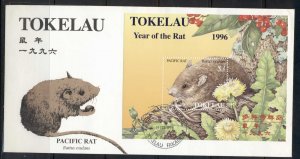 Tokelau 1996 New year of the Rat MS FDC