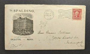1904 The Spalding Duluth MN Advertising Cover Indianapolis IN