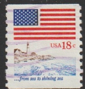 SC# 1891 - (18c) - Flag over ...sea to shining sea - coil, Used Single