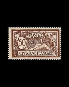 VINTAGE: FRANCE 1900 OG LH  SCOTT # 123 $100 LOT #1900F33