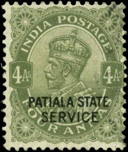 India, Convention States, Patiala Scott #O54 SG #O62 Used