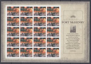 ​USA #4921a Fort McHenry Imperforated  forever sheet of 20  MNH