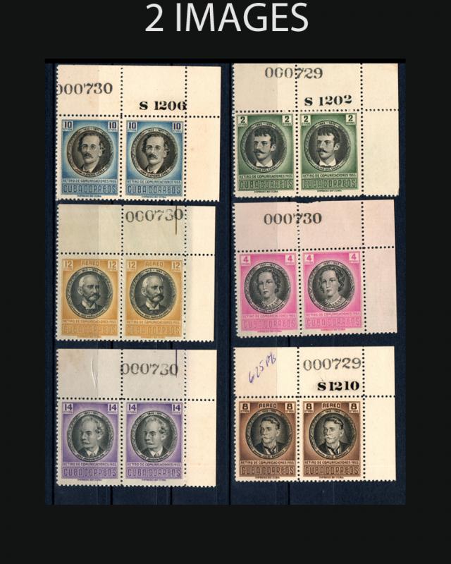 VINTAGE:CUBA 1956 OGNH #PRS 553-556,C131-133,E21 LOT# 1956OK