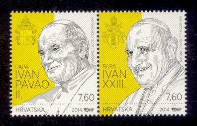 Croatia Sc# 910 MNH John XXIII & John Paul II (Pair)