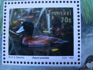 TRANSKEI 1992 NATIONAL STAMPS SHOW-LOVELY COLORFUL BIRDS-MNH-S/S-VERY FINE