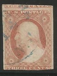 U.S. Scott #11a - Used - Position 68L Three Rows Plate 3