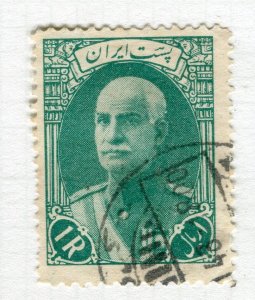 IRAN; 1938 early Reza Shah Pahlavi Birthday issue used 1R. value (Type II )