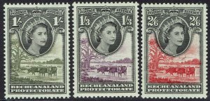 BECHUANALAND 1955 QEII CATTLE 1/- 2/6 AND 3/- MNH **