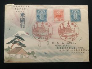 1935 Yokohama Japan Karl Lewis Scenic cancel Cover To Seminole OK USA