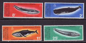 British Antarctic Territory-Sc#64-7-unused NH set-Whales-Fish-1977-