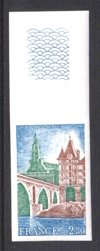 FRANCE YVERT 2094 IMPERF OG NH U/M VF €120 BEAUTIFUL GUM IMPRINT MARGIN