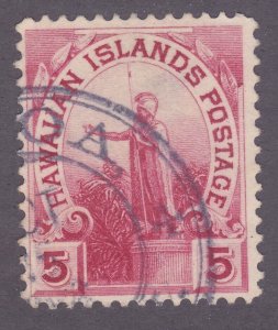 Hawaii 76 Used 1894 5c Rose Lake Statue of Kamehamaha Issue 