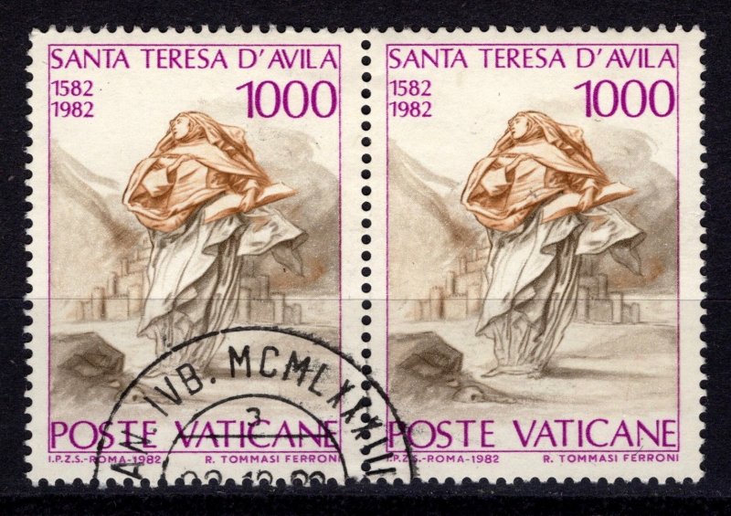 Vatican City 1982 400th Death Anniv of St Theresa of Avila, 1000l Pair [Used]