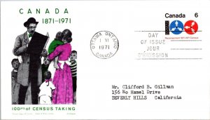Canada 1971 FDC - 100 Years Of Census Taking - Ottawa, Ont - Single - J4006