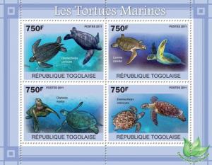 TOGO 2011 SHEET SEA TURTLES REPTILES MARINE LIFE tg11120a
