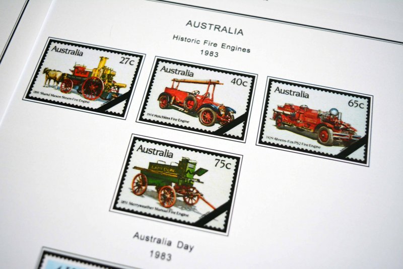 COLOR PRINTED AUSTRALIA 1976-1990 STAMP ALBUM PAGES (63 illustrated pages)