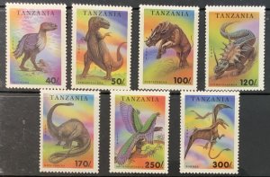 TANZANIA 1994 DINOSAURS SG1799/1805 SGMS1806 UNMOUNTED  MINT