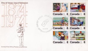 Canada 1974 Sc#634/639 Centenary of letter carrier-CAR-TRUCK Set (6) FDC