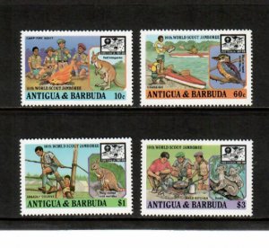 Antigua 1987 - Boy Scouts Australia - Set of 4 Stamps - Scott #1053-6 - MNH