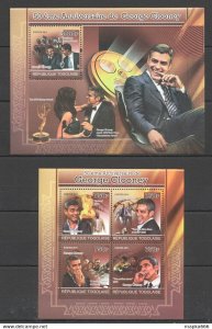 2011 Togo Cinema Great Actor 50Th Anniversary George Clooney Bl+Kb ** Tg1217