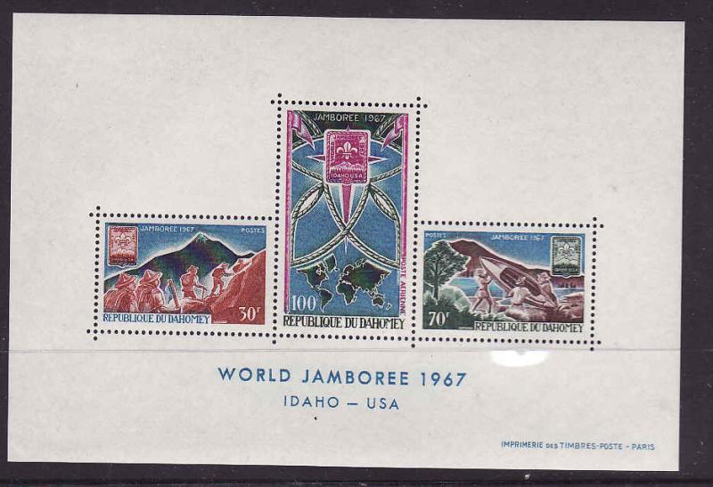 Dahomey-Sc #C59a-Unused NH Scout sheet-1967 World Jamboree-