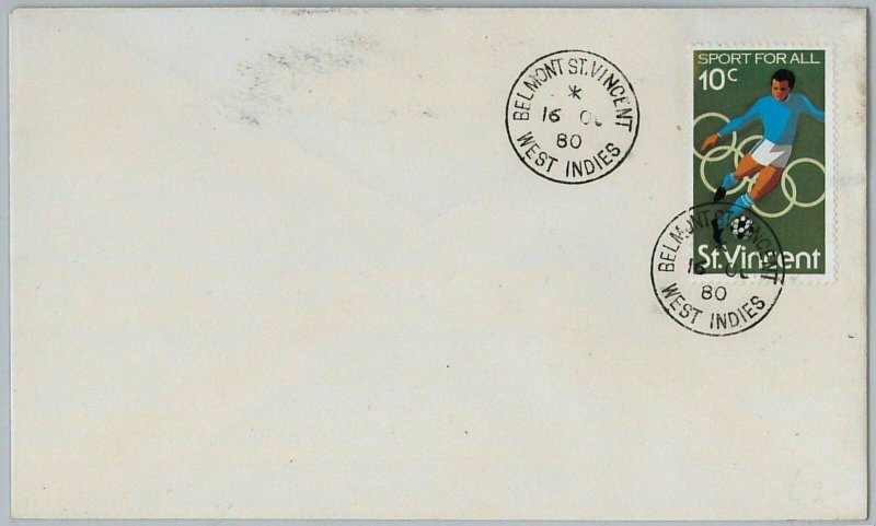 39835 ST VINCENT - POSTAL HISTORY - COVER: BERMONT - FOOTBALL OLYMPICS-