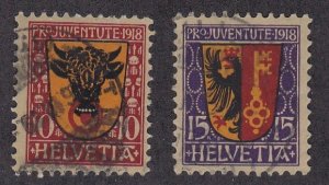 Switzerland # B10-11, Coats of Arms. Used 1/2 Cat.