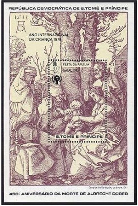 St Thomas & Prince Isls 527,MNH. Michel Bl.40. Albrecht Durer.IYC-1979,Christmas