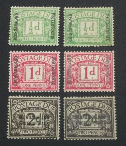 MOMEN: BECHUANALAND SG #D1-D3 VAR. 1926 2 SETS MINT OG H LOT #60918