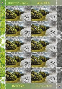 Nagorno Karabakh Scott #122 2016 MNH 350 Dram Europa Think Green Sheet of 10