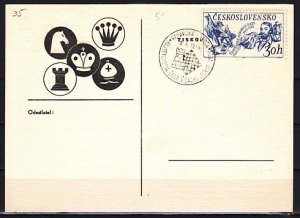 Czechoslovakia, 1976 issue. Chess Cachet & Cancel, 04/SEP/76 on a Post Card.